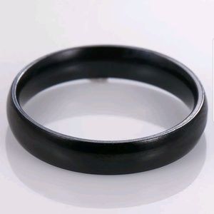 Black Stainless Steel 4mm Wedding Band Black